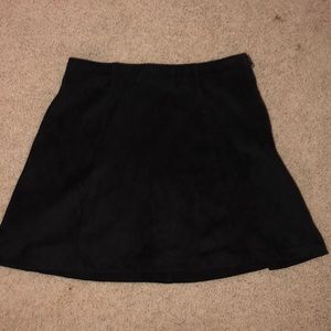 Brandy Melville Black A-Line Suede Skirt